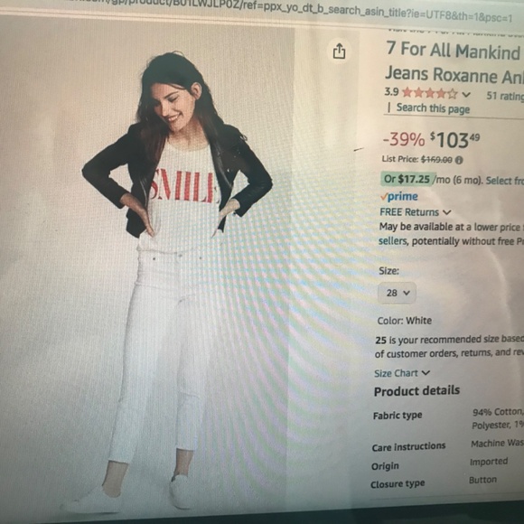 NWT 7 for All Mankind Roxanne Ankle jeans - Picture 8 of 13